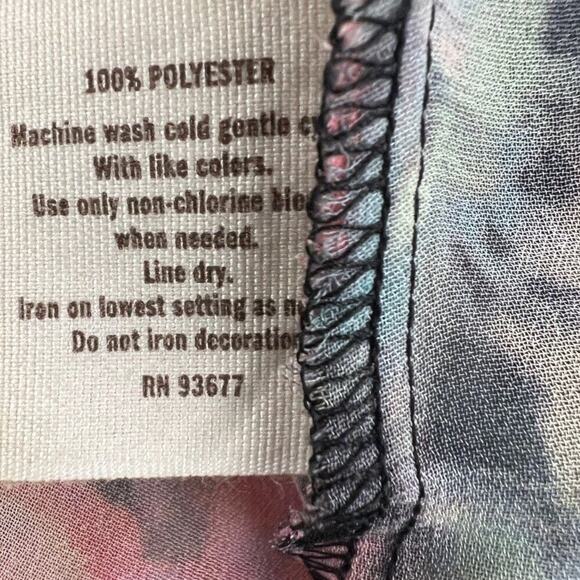 Womens Decree Strappy Tank Top Sheer Floral Print Cami Size Medium - Picture 7 of 7